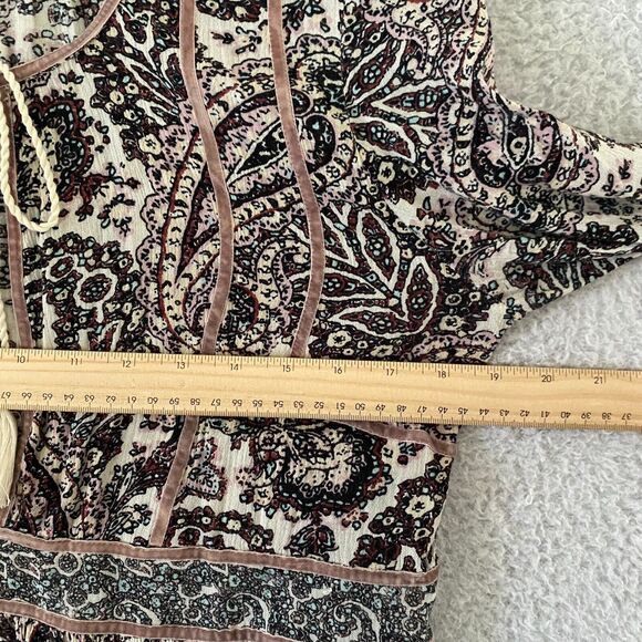 American Eagle Peasant Womens Blouse Tunic Size S/P‎ Paisley Keyhole Long Sleeve - Picture 6 of 10